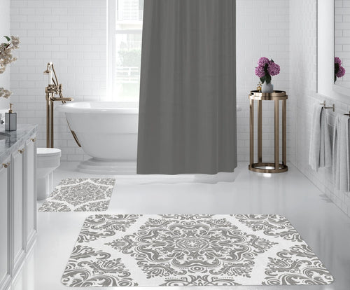 Set di 2 Tappetini da bagno antiscivolo Digital 137 Multicolore, 40 x 60 / 60 x 90 cm (1)