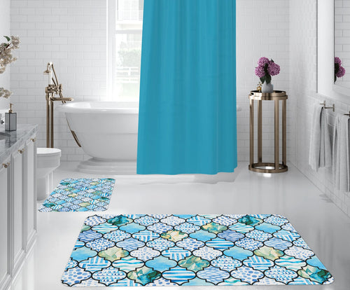 Set di 2 Tappetini da bagno antiscivolo Digital 141 Multicolore, 50 x 70 / 70 x 100 cm