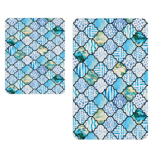 Set di 2 Tappetini da bagno antiscivolo Digital 141 Multicolore, 50 x 70 / 70 x 100 cm (1)