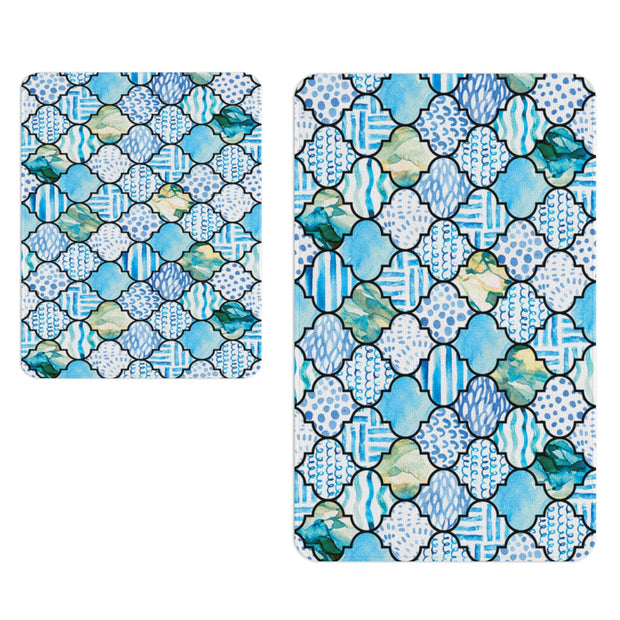 Set di 2 Tappetini da bagno antiscivolo Digital 141 Multicolore, 50 x 70 / 70 x 100 cm (1)