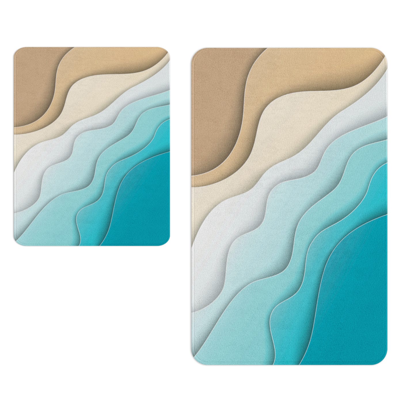 Set di 2 Tappetini da bagno antiscivolo Digital 156 Multicolore, 50 x 70 / 70 x 100 cm (1)