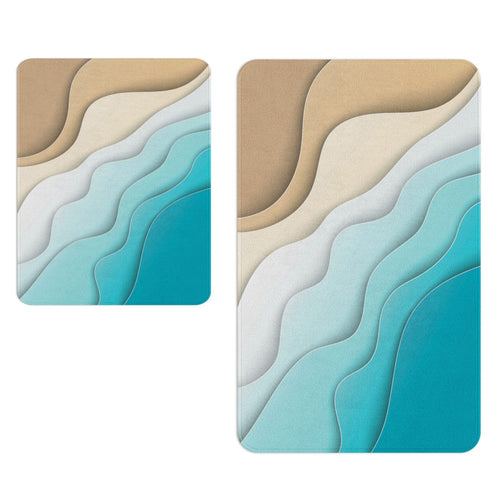 Set di 2 Tappetini da bagno antiscivolo Digital 156 Multicolore, 50 x 70 / 70 x 100 cm (1)