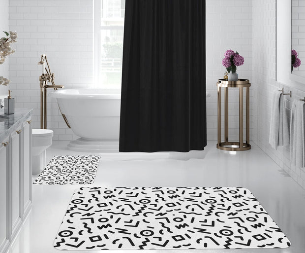 Set di 2 Tappetini da bagno antiscivolo Digital 161 Multicolore, 50 x 70 / 70 x 100 cm