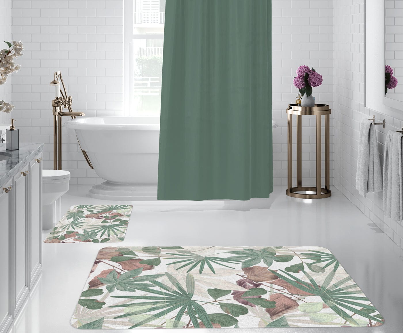 Set di 2 Tappetini da bagno antiscivolo Digital 163 Multicolore, 50 x 70 / 70 x 100 cm
