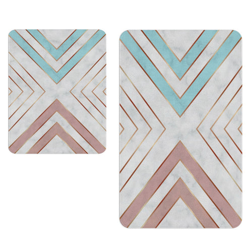 Set di 2 Tappetini da bagno antiscivolo Digital 164 Multicolore, 40 x 60 / 60 x 90 cm