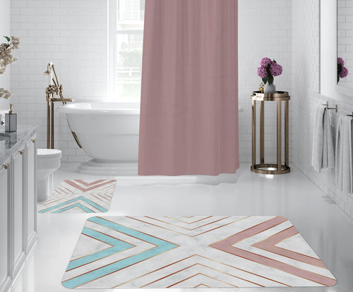 Set di 2 Tappetini da bagno antiscivolo Digital 164 Multicolore, 50 x 70 / 70 x 100 cm