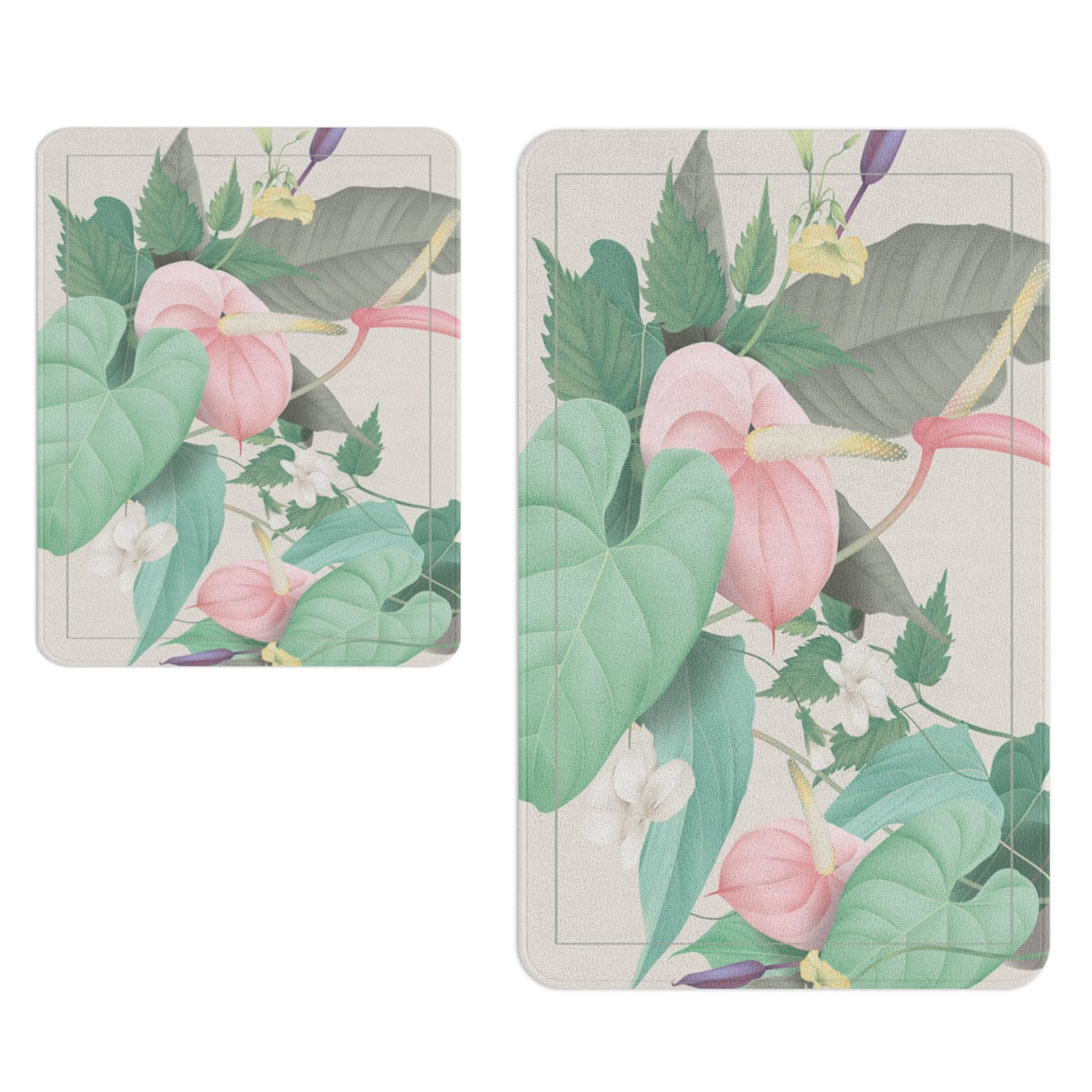 Set di 2 Tappetini da bagno antiscivolo Digital 167 Multicolore, 50 x 70 / 70 x 100 cm (1)