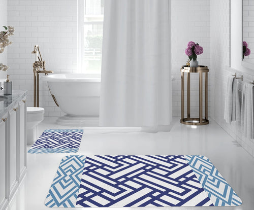 Set di 2 Tappetini da bagno antiscivolo Digital 169 Multicolore, 40 x 60 / 60 x 90 cm (1)