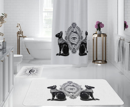 Set di 2 Tappetini da bagno antiscivolo Digital 19 Multicolore, 50 x 70 / 70 x 100 cm