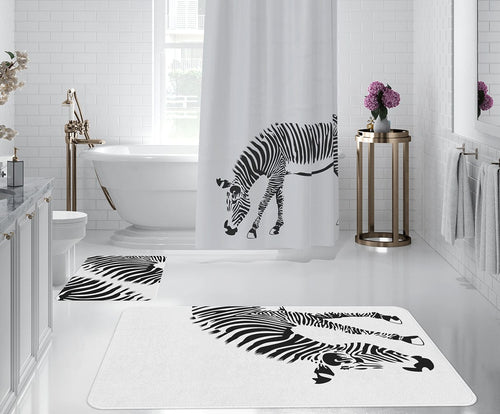 Set di 2 Tappetini da bagno antiscivolo Digital 22 Multicolore, 50 x 70 / 70 x 100 cm