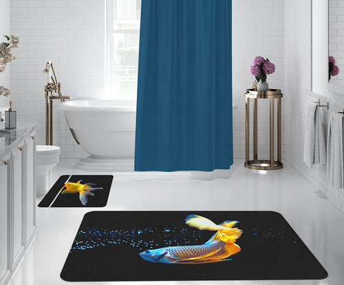Set di 2 Tappetini da bagno antiscivolo Digital 27 Multicolore, 50 x 70 / 70 x 100 cm