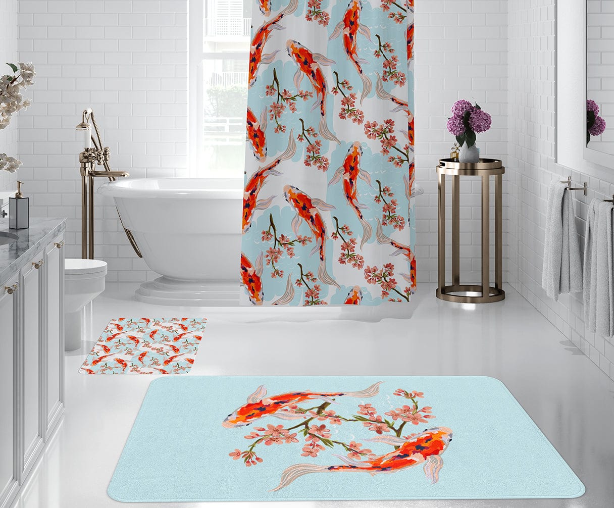 Set di 2 Tappetini da bagno antiscivolo Digital 4 Multicolore, 50 x 70 / 70 x 100 cm