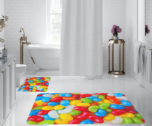 Set di 2 Tappetini da bagno antiscivolo Digital 40 Multicolore, 50 x 70 / 70 x 100 cm