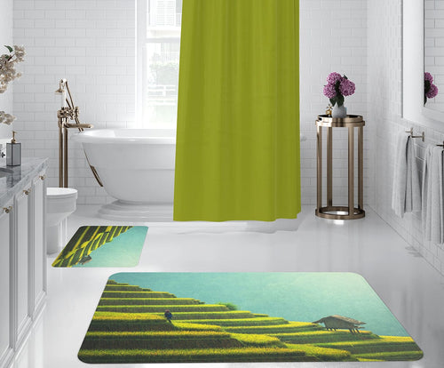 Set di 2 Tappetini da bagno antiscivolo Digital 42 Multicolore, 50 x 70 / 70 x 100 cm