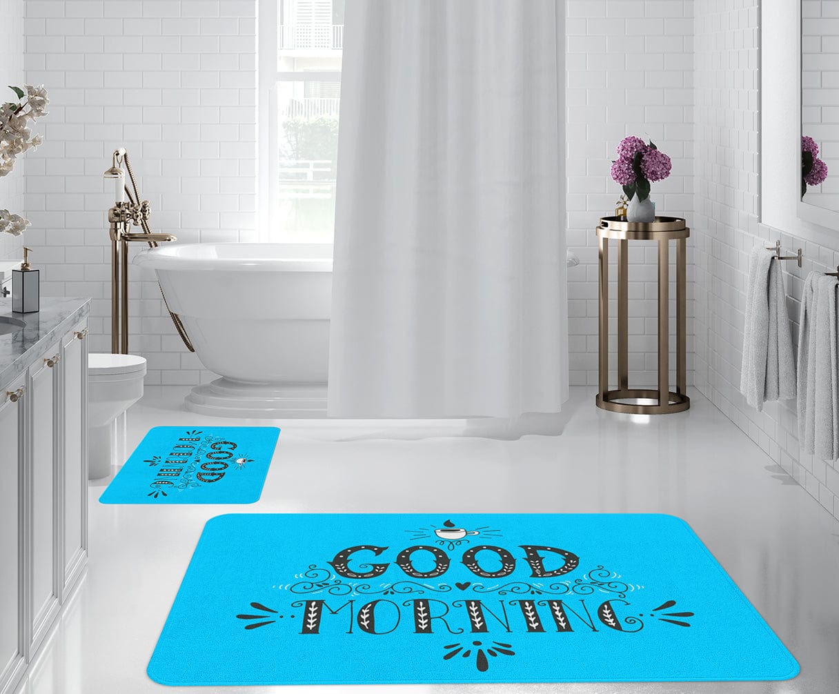 Set di 2 Tappetini da bagno antiscivolo Digital 44 Multicolore, 40 x 60 / 60 x 90 cm (1)