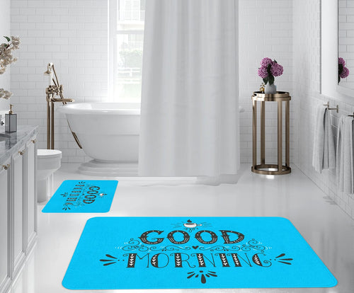 Set di 2 Tappetini da bagno antiscivolo Digital 44 Multicolore, 50 x 70 / 70 x 100 cm
