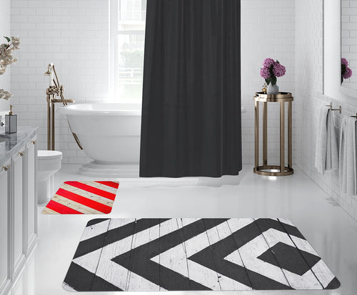 Set di 2 Tappetini da bagno antiscivolo Digital 47 Multicolore, 50 x 70 / 70 x 100 cm