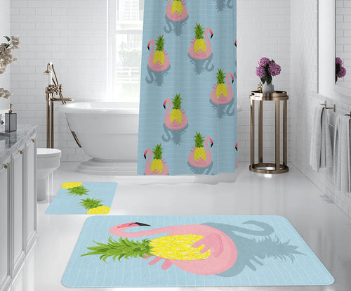 Set di 2 Tappetini da bagno antiscivolo Digital 5 Multicolore, 50 x 70 / 70 x 100 cm
