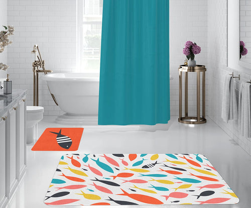 Set di 2 Tappetini da bagno antiscivolo Digital 54 Multicolore, 50 x 70 / 70 x 100 cm