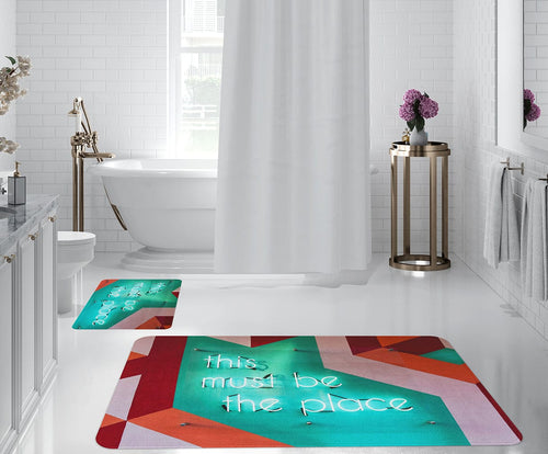 Set di 2 Tappetini da bagno antiscivolo Digital 72 Multicolore, 50 x 70 / 70 x 100 cm