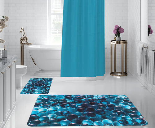 Set di 2 Tappetini da bagno antiscivolo Digital 73 Multicolore, 50 x 70 / 70 x 100 cm
