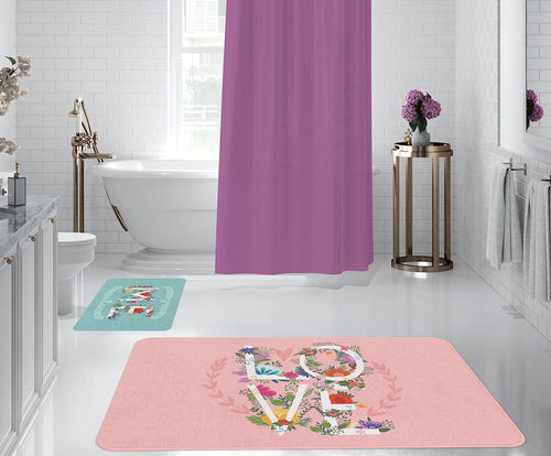 Set di 2 Tappetini da bagno antiscivolo Digital 77 Multicolore, 50 x 70 / 70 x 100 cm