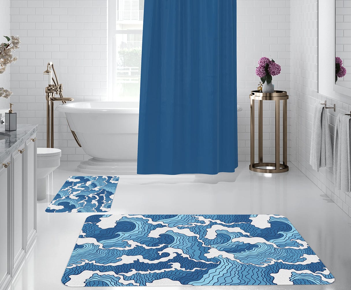 Set di 2 Tappetini da bagno antiscivolo Digital 78 Multicolore, 50 x 70 / 70 x 100 cm