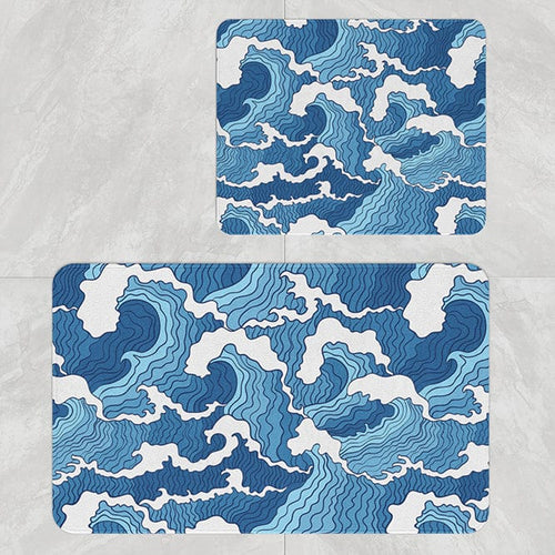 Set di 2 Tappetini da bagno antiscivolo Digital 78 Multicolore, 50 x 70 / 70 x 100 cm (1)