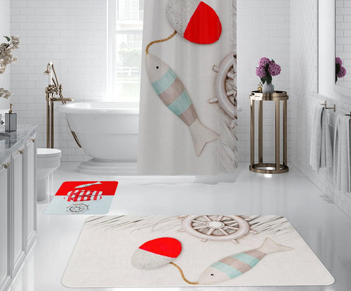 Set di 2 Tappetini da bagno antiscivolo Digital 9 Multicolore, 50 x 70 / 70 x 100 cm