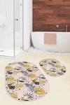 Set di 2 Tappetini da bagno antiscivolo Ebru BPS558 Oval Multicolore, 100 x 60 cm / 60 x 50 cm (1)