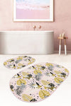 Set di 2 Tappetini da bagno antiscivolo Ebru BPS558 Oval Multicolore, 100 x 60 cm / 60 x 50 cm (2)