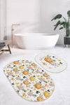 Set di 2 Tappetini da bagno antiscivolo Ebru BPS563 Oval Multicolore, 100 x 60 cm / 60 x 50 cm (1)