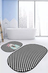 Set di 2 Tappetini da bagno antiscivolo Ece BPS529 Oval Multicolore, 100 x 60 cm / 60 x 50 cm