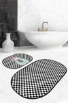 Set di 2 Tappetini da bagno antiscivolo Ece BPS529 Oval Multicolore, 100 x 60 cm / 60 x 50 cm (2)
