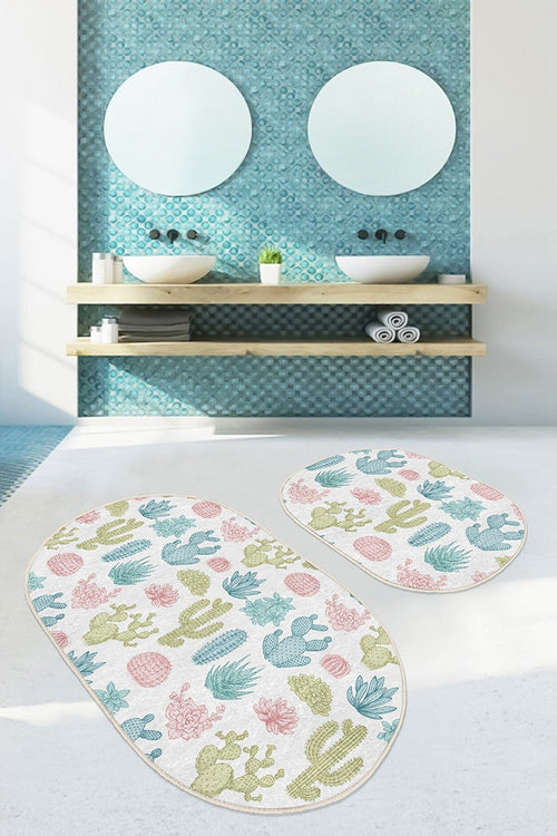 Set di 2 Tappetini da bagno antiscivolo Ece BPS530 Oval Multicolore, 100 x 60 cm / 60 x 50 cm (1)