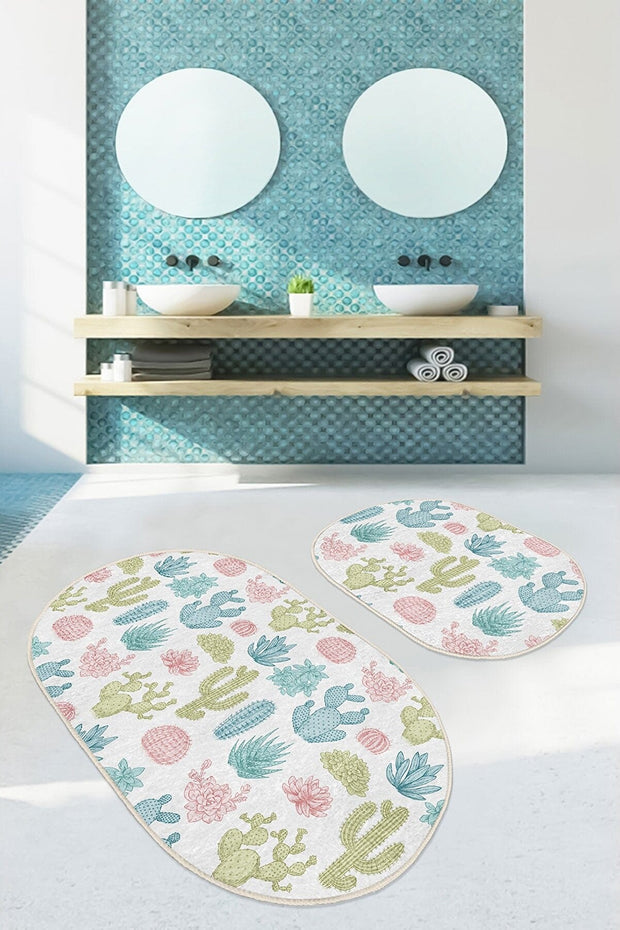 Set di 2 Tappetini da bagno antiscivolo Ece BPS530 Oval Multicolore, 100 x 60 cm / 60 x 50 cm (1)