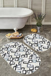 Set di 2 Tappetini da bagno antiscivolo Ece BPS531 Oval Multicolore, 100 x 60 cm / 60 x 50 cm