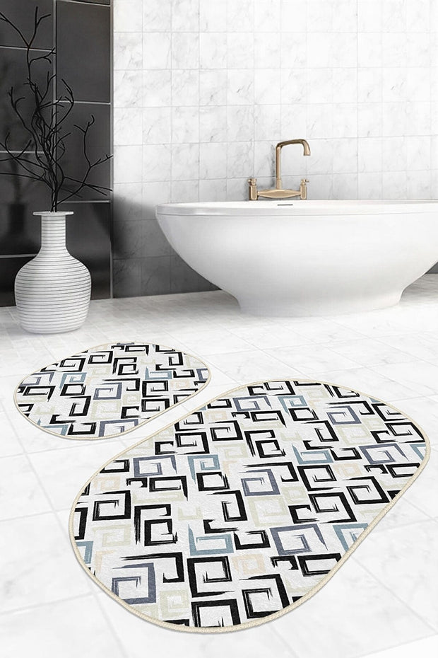 Set di 2 Tappetini da bagno antiscivolo Ece BPS531 Oval Multicolore, 100 x 60 cm / 60 x 50 cm (1)