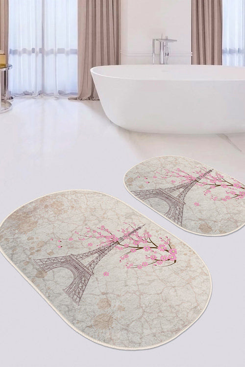 Set di 2 Tappetini da bagno antiscivolo Ece BPS532 Oval Multicolore, 100 x 60 cm / 60 x 50 cm