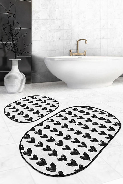Set di 2 Tappetini da bagno antiscivolo Ece BPS533 Oval Multicolore, 100 x 60 cm / 60 x 50 cm