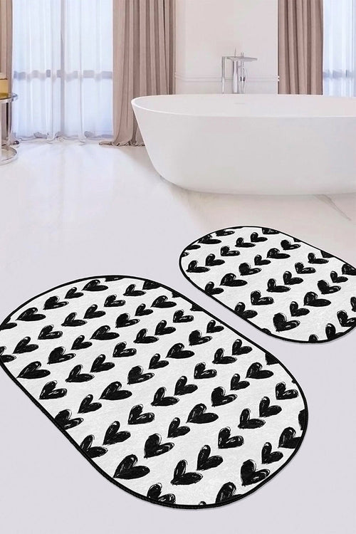 Set di 2 Tappetini da bagno antiscivolo Ece BPS533 Oval Multicolore, 100 x 60 cm / 60 x 50 cm (1)