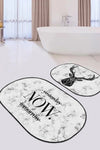 Set di 2 Tappetini da bagno antiscivolo Ece BPS534 Oval Multicolore, 100 x 60 cm / 60 x 50 cm