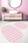 Set di 2 Tappetini da bagno antiscivolo Ece BPS535 Oval Multicolore, 100 x 60 cm / 60 x 50 cm