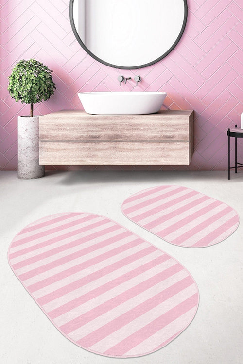 Set di 2 Tappetini da bagno antiscivolo Ece BPS535 Oval Multicolore, 100 x 60 cm / 60 x 50 cm