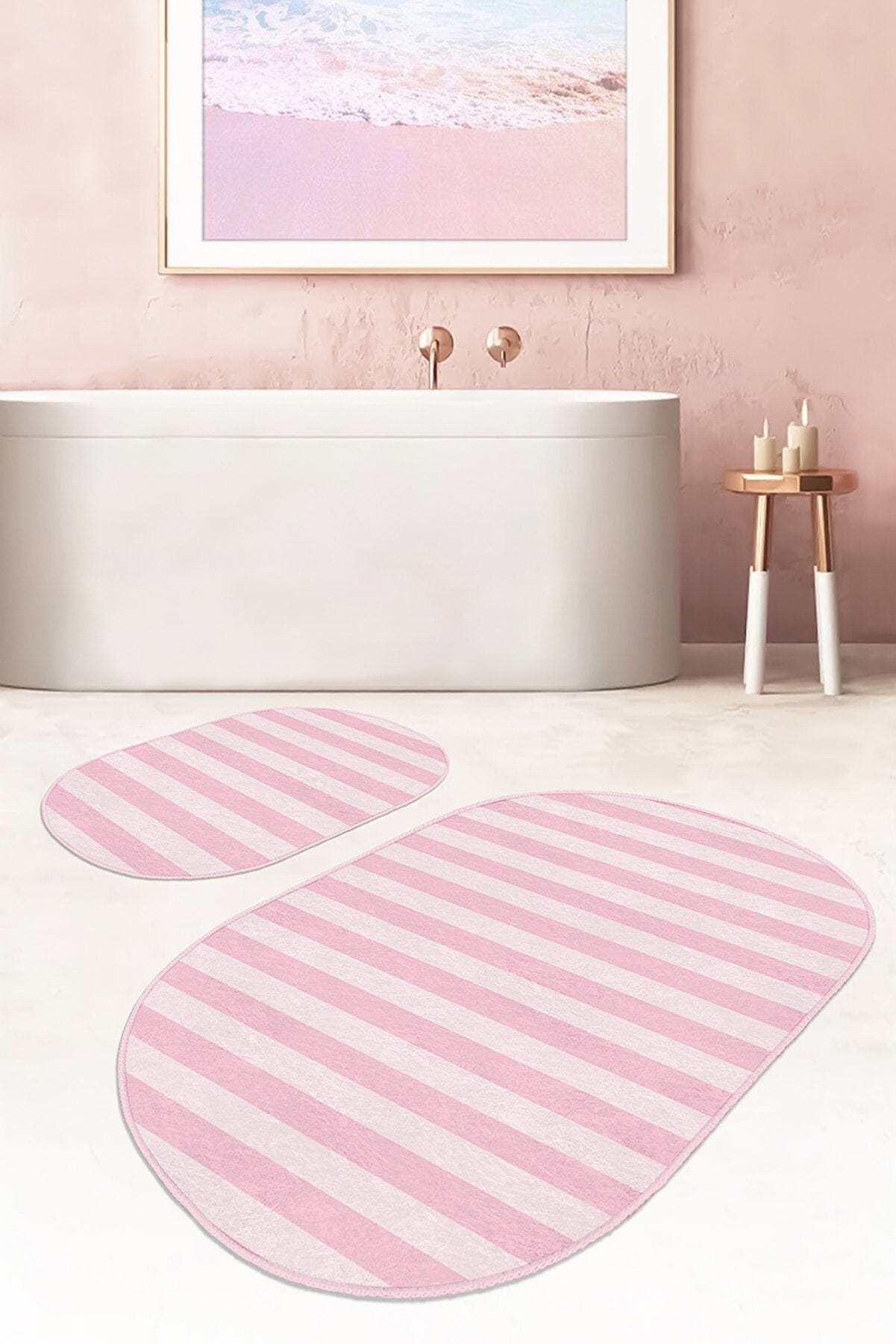 Set di 2 Tappetini da bagno antiscivolo Ece BPS535 Oval Multicolore, 100 x 60 cm / 60 x 50 cm (1)