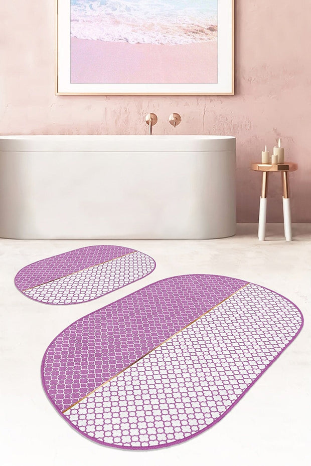 Set di 2 Tappetini da bagno antiscivolo Ece BPS537 Oval Multicolore, 100 x 60 cm / 60 x 50 cm (1)