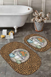 Set di 2 Tappetini da bagno antiscivolo Eda BPS599 Oval Multicolore, 100 x 60 cm / 60 x 50 cm (1)