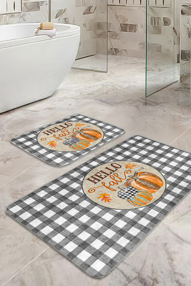 Set di 2 Tappetini da bagno antiscivolo Elif BPS420 Rectangle Multicolore, 100 x 60 cm / 60 x 50 cm (2)