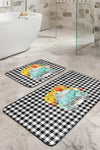Set di 2 Tappetini da bagno antiscivolo Elif BPS422 Rectangle Multicolore, 100 x 60 cm / 60 x 50 cm (1)