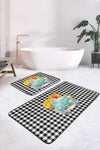 Set di 2 Tappetini da bagno antiscivolo Elif BPS422 Rectangle Multicolore, 100 x 60 cm / 60 x 50 cm (2)